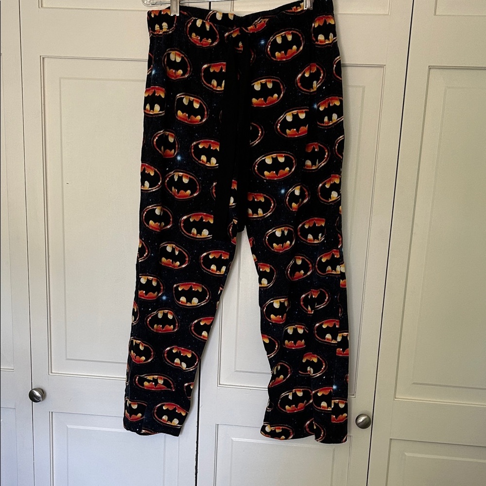 DC Comics Large Batman Black, Orange and Yellow Superhero Pajama Bottoms